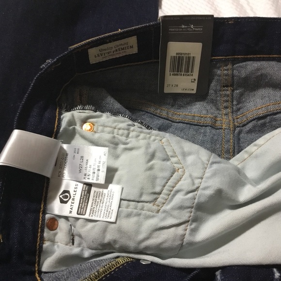 🌹3X🌹-HP-LEVI QUALITY ORIGINAL BUTTON FLY BLUE JEANS/CLASSIC STRAIGHT LEG/W27-28L - Picture 12 of 12